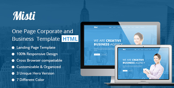 Misti – One Page Corporate and Business Template - Business Corporate